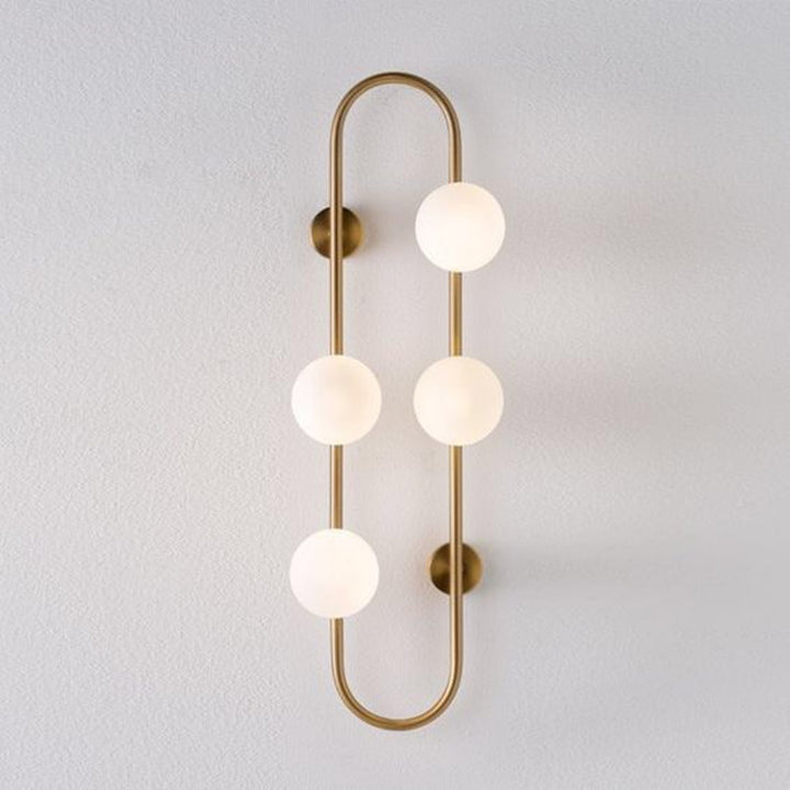 Contemporary Scandinavian Oval Ring Orb Iron Glass 4-Light Wall Sconce Lamp For Living Room