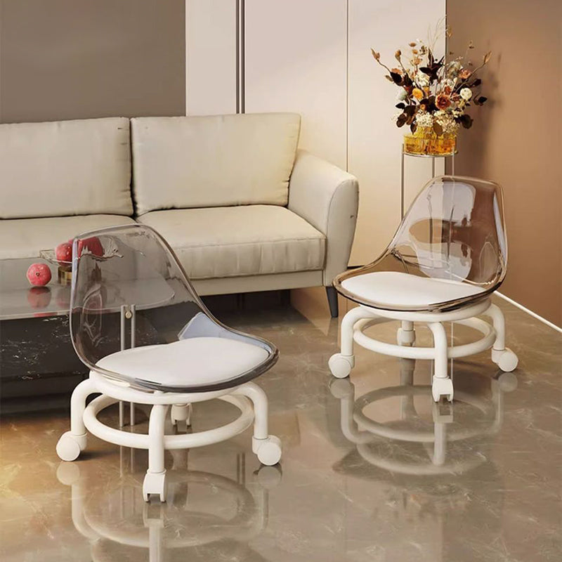 Modern Minimalist Plastic Leather Chair Roller Skating For Living Room