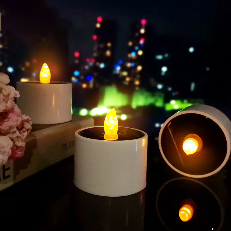Lumière extérieure LED en forme de bougie factice en plastique ABS solaire étanche Art Déco moderne pour jardin 