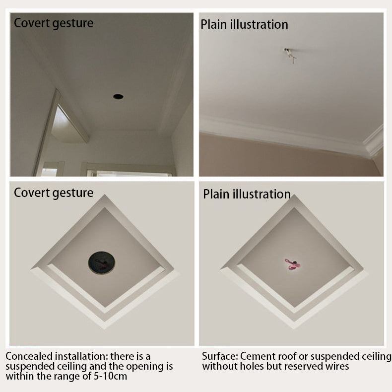 Moderne Einfachheit Acryl geometrische quadratische runde Schatten Hardware LED Unterputz Deckenleuchte für Wohnzimmer 