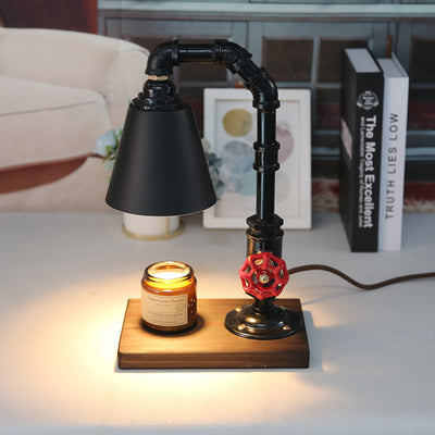 Contemporary Industrial Plumbing Stainless Steel 1-Light Aroma Melt Wax Table Lamp For Bedroom