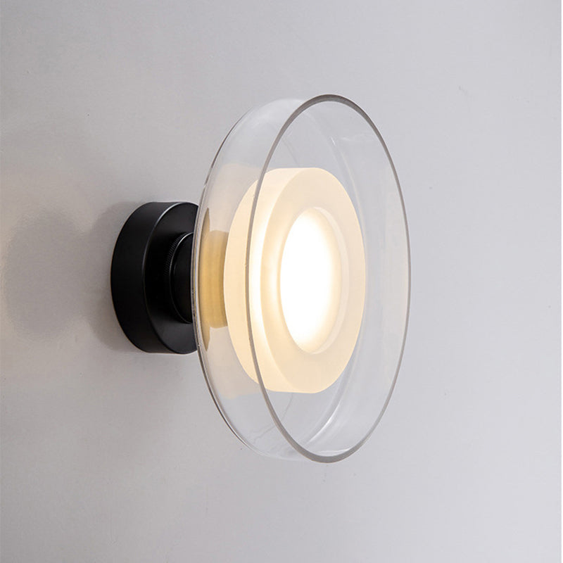 Contemporary Scandinavian Round Hardware Glass LED Semi-Flush Mount Ceiling Light For Living Room