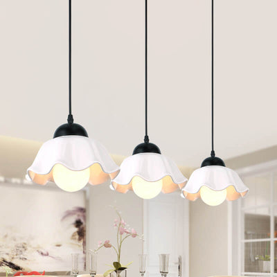 Modern Minimalist Floral Iron Ceramic 1/3 Light Island Light Chandelier