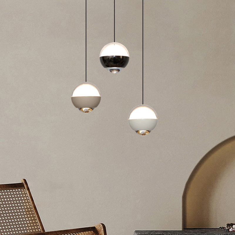 Moderne Einfachheit Ball Aluminium Acrylglas LED Pendelleuchte Liftable Für Nachttisch 