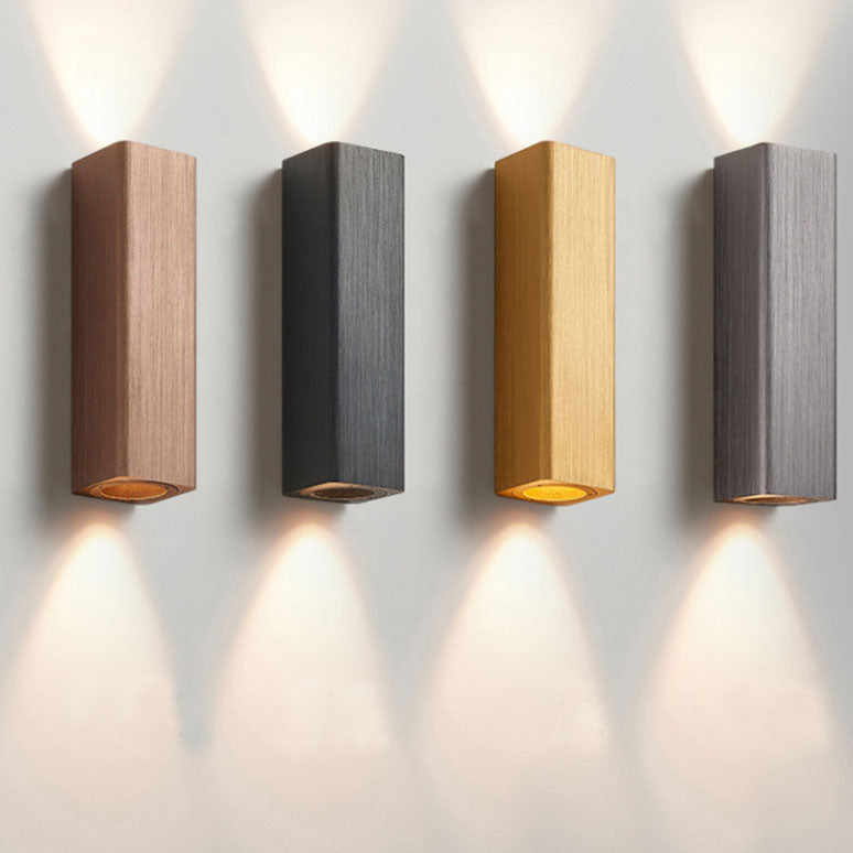 Rectangular Led Wall Sconce Nordic Minimalist Brushed Aluminum Rectangular Column LED Wall Sconce ...