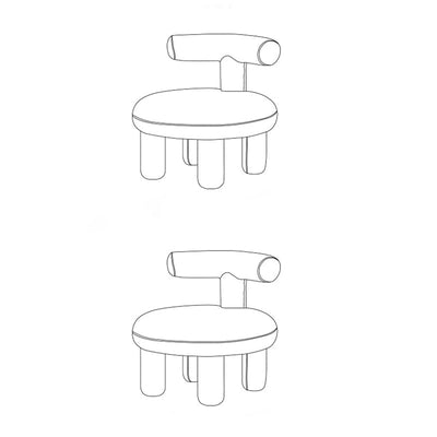 Contemporary Nordic Lambswool Wood Sponge Round Chair Backrest For Living Room