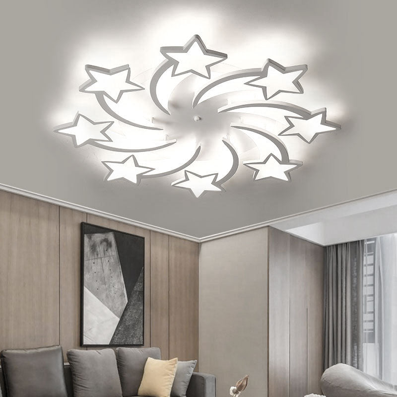 Plafonnier LED semi-encastré en acrylique avec matériel étoile minimaliste moderne pour salon 