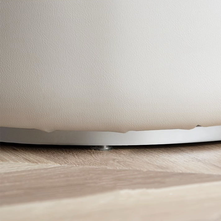 Moderner minimalistischer drehbarer zylindrischer Hocker aus Mikrofaserleder, Aluminiumlegierung und Holz, Rückenlehne ohne Armlehnen für das Schlafzimmer 