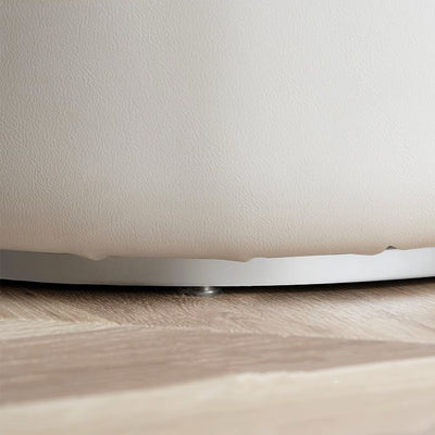 Modern Minimalist Swivel Cylindrical Microfiber Leather Aluminum Alloy Wood Vanity Stool Backrest Armless For Bedroom