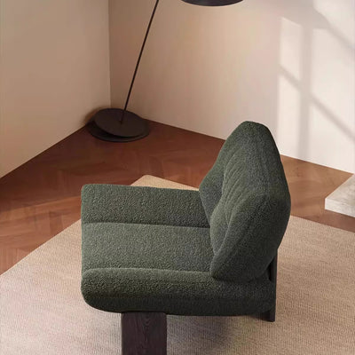 Modern Mid-Century Sherpa Fabric Chenille High Density Sponge White Ash Wood Solid Wood Accent Chair For Living Room