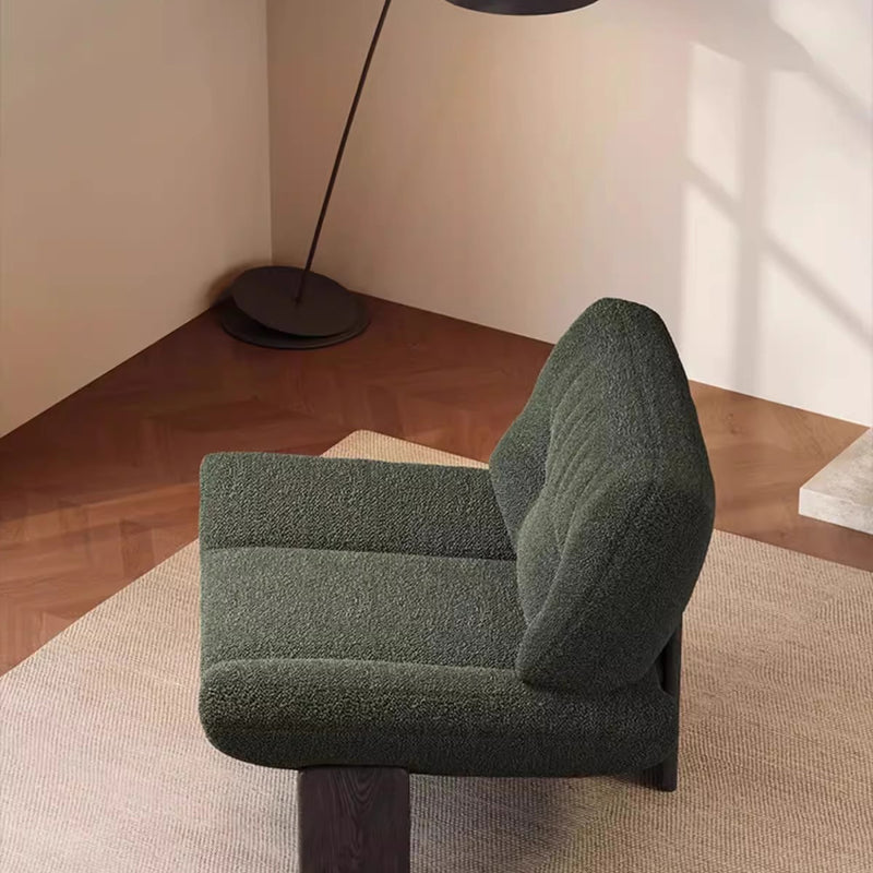 Modern Mid-Century Sherpa Fabric Chenille High Density Sponge White Ash Wood Solid Wood Accent Chair For Living Room