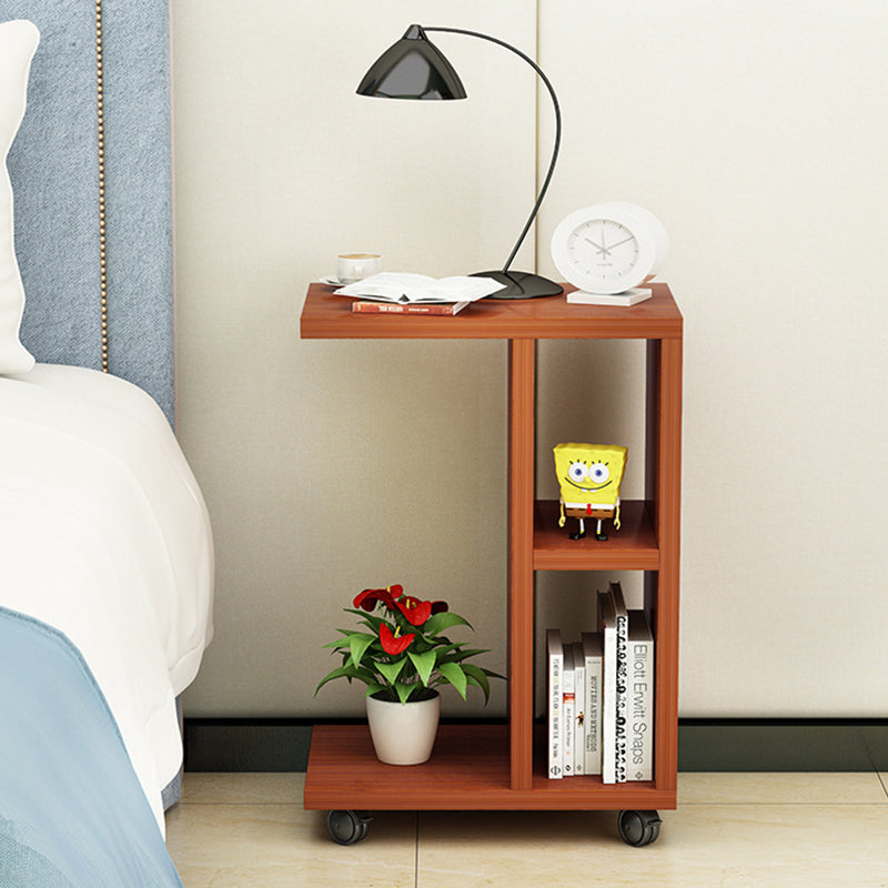 Modern Minimalist Rectangular Laminate End Table 3-Tier Movable For Living Room