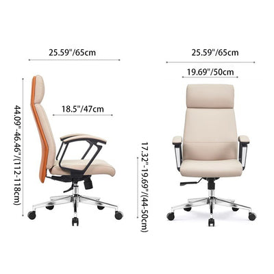 Modern Minimalist Rectangular PU Leather PP Steel Plastic Wood Desk Chair Backrest Armrest For Home Office