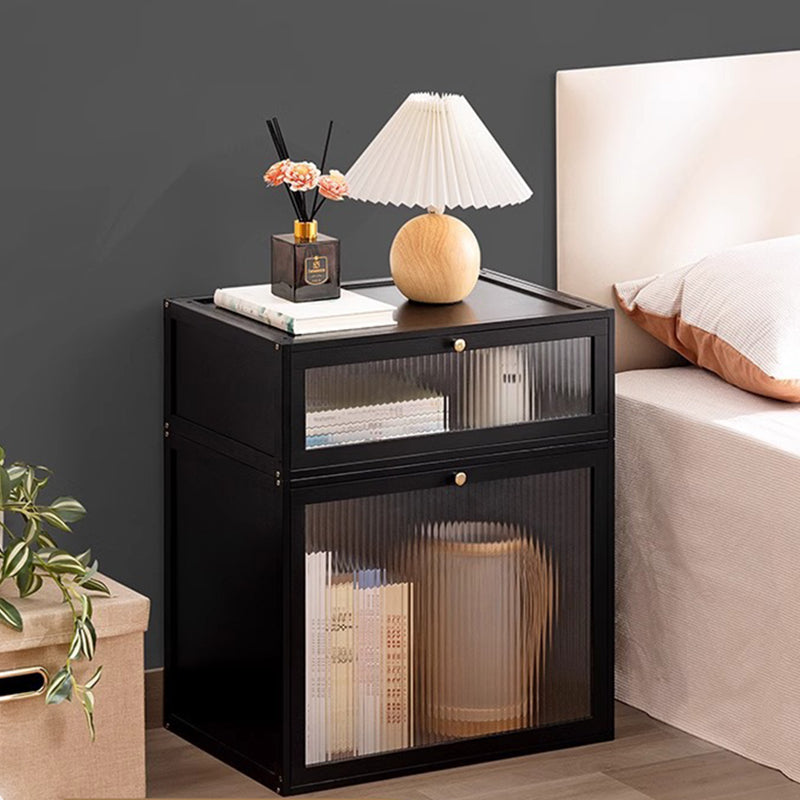 Modern Minimalist Rectangular Acrylic Bamboo Composite Board Bookshelves 1-Cabinet For Living Room