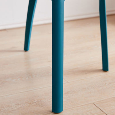 Modern Minimalist Openwork Rectangular PVC Dining Chair Backrest Armless For Dining Room