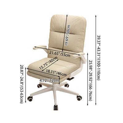 Modern Minimalist Rectangular Nappa Leather Nylon Desk Chair Backrest Armrest For Home Office