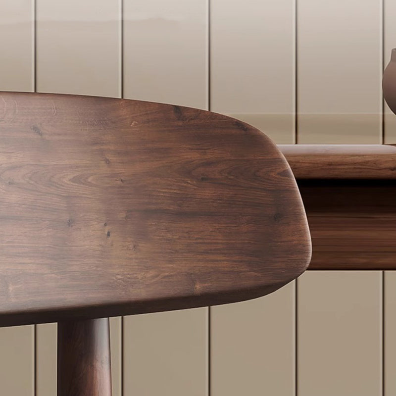 Traditional Vintage Square Rubberwood PU Leather Foam Sponge Armless Dining Chair For Dining Room
