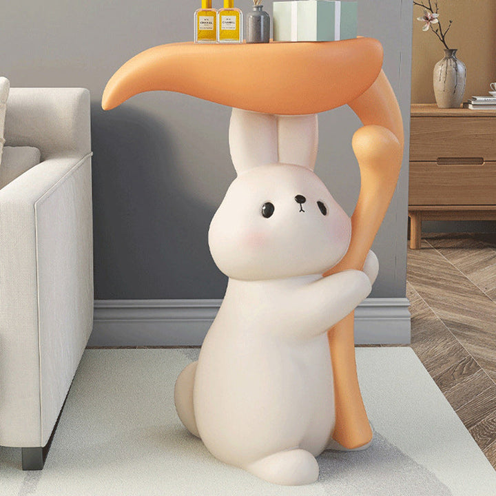Moderner Art Deco Runder Hase Elefant Bär Fiberglas Harz Beistelltisch 1-Tablett Für Wohnzimmer 