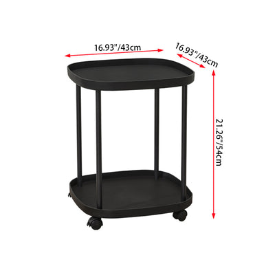 Modern Minimalist Rectangular PP Carbon Steel Side Table 2/3 Tier For Living Room