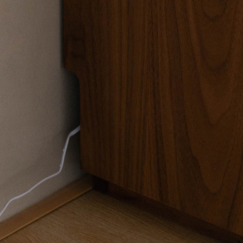 北欧モダン 長方形 パイン無垢材 ベッドサイドテーブル 2段引き出し 寝室用 