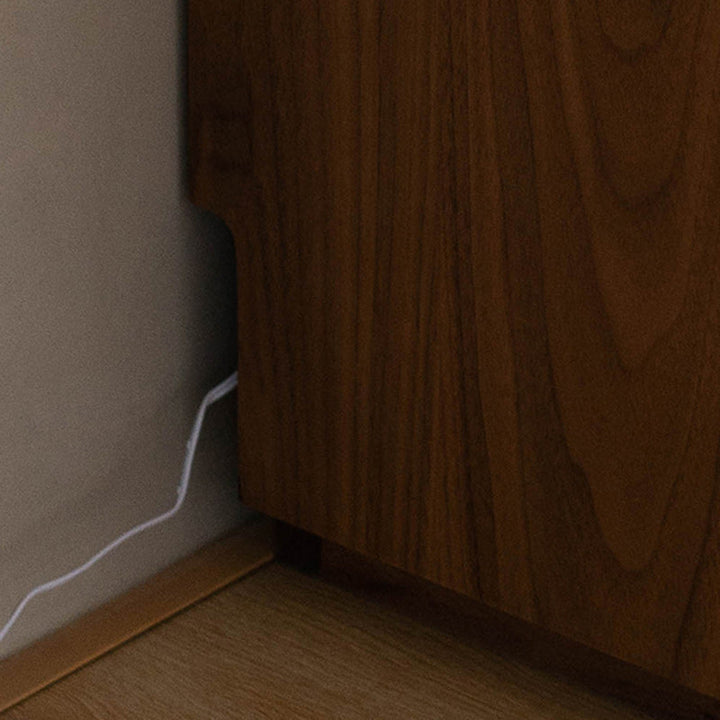 北欧モダン 長方形 パイン無垢材 ベッドサイドテーブル 2段引き出し 寝室用 