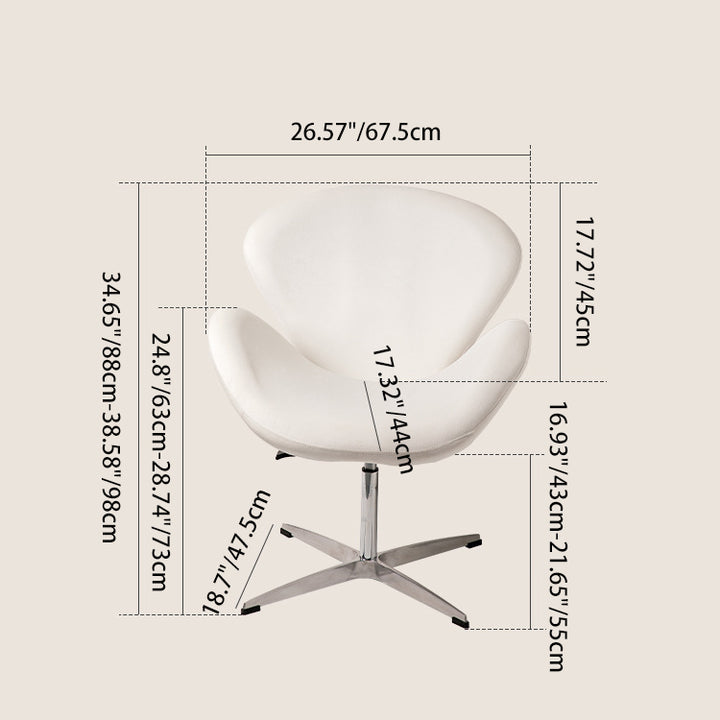 Contemporary Scandinavian Faux Velvet Aluminum Alloy High Density Sponge Vanity Stool Height-Adjustable Swivel Backrest For Bedroom