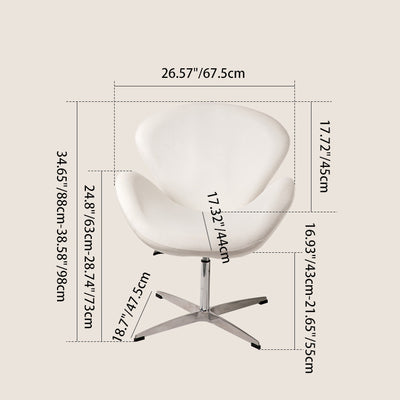 Contemporary Scandinavian Faux Velvet Aluminum Alloy High Density Sponge Vanity Stool Height-Adjustable Swivel Backrest For Bedroom