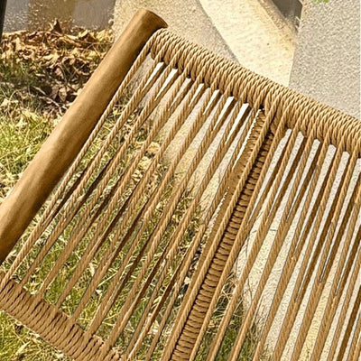 Traditional Chinese Square Carbon Steel Tempered Glass PE Rattan Table & Chair Set Foldable Backrest For Outdoor Patio