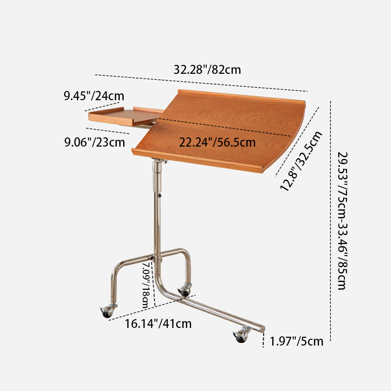 Zeitgenössischer nordischer rechteckiger Holz-Edelstahl-Liftbarer abnehmbarer Beistelltisch für das Wohnzimmer 