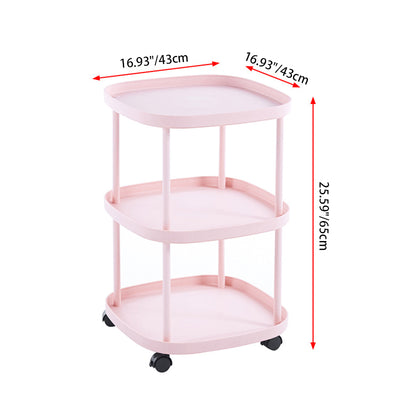 Modern Minimalist Rectangular PP Carbon Steel Side Table 2/3 Tier For Living Room