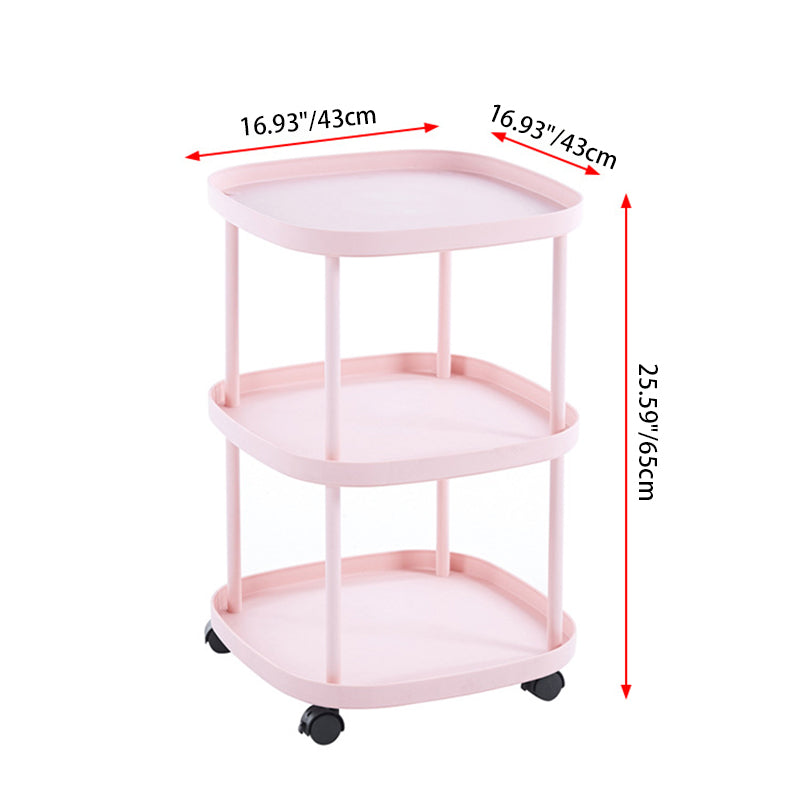 Modern Minimalist Rectangular PP Carbon Steel Side Table 2/3 Tier For Living Room