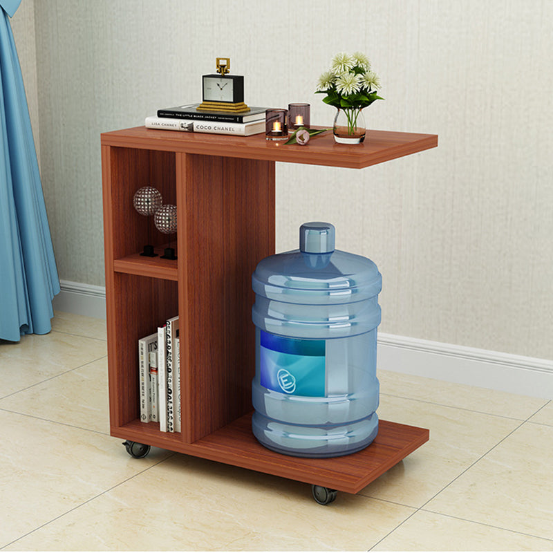 Modern Minimalist Rectangular Laminate End Table 3-Tier Movable For Living Room