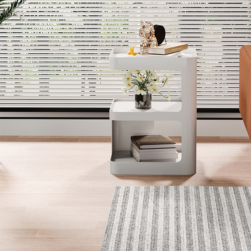 Contemporary Creative Rectangular Stainless Steel Side Table 3-Tier For Living Room