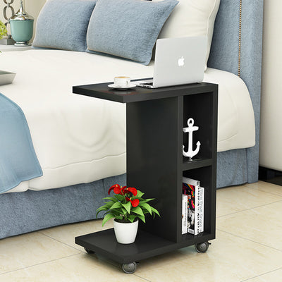 Modern Minimalist Rectangular Laminate End Table 3-Tier Movable For Living Room