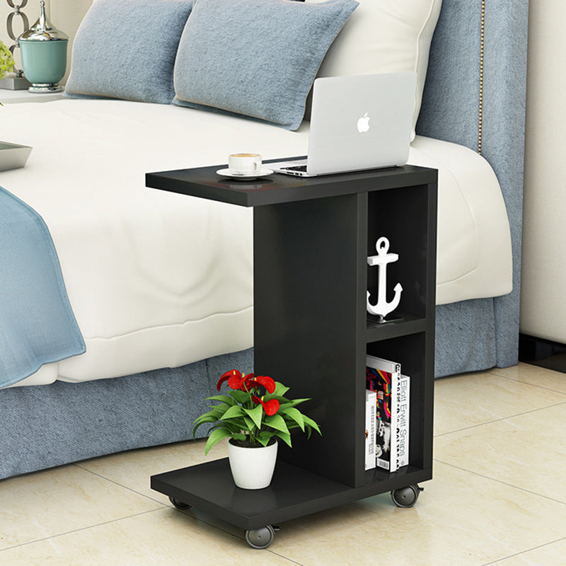 Modern Minimalist Rectangular Laminate End Table 3-Tier Movable For Living Room