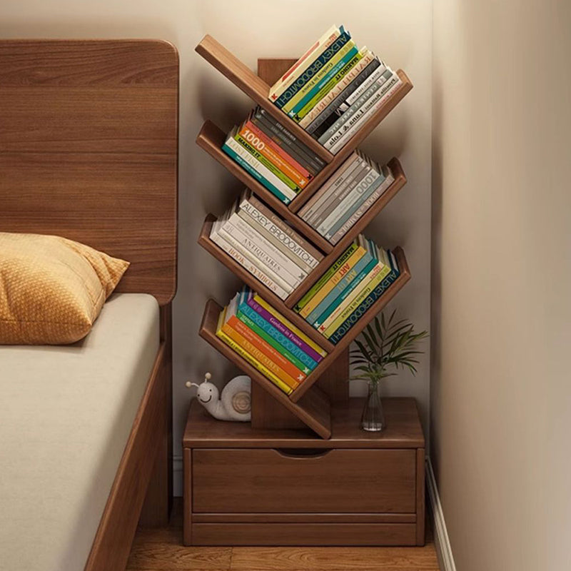 Contemporary Creative Rectangular Solid Wood Eco-Friendly Board 6/8/10/12 Tier Bookshelves For Home Office