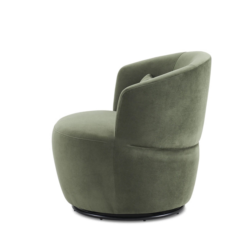 Modern Minimalist Round Cushion Lambswool Solid Wood Sponge Accent Chair Backrest Armrest For Living Room