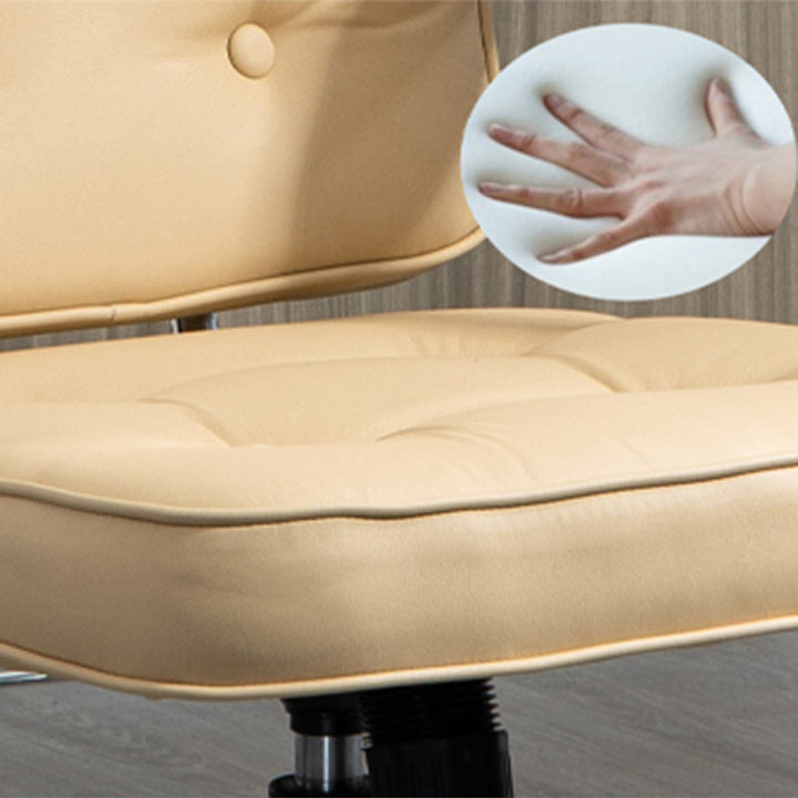 Chaise de bureau en métal avec dossier et accoudoirs en cuir PU carré nordique contemporain pour la maison et le bureau 