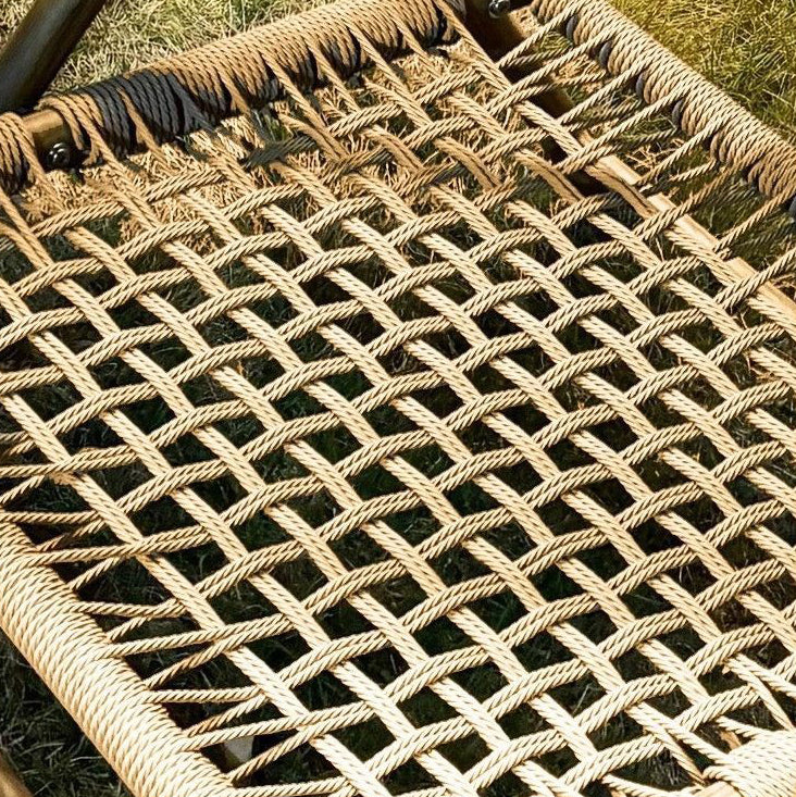 Traditional Chinese Square Carbon Steel Tempered Glass PE Rattan Table &amp; Chair Set Foldable Backrest For Outdoor Patio