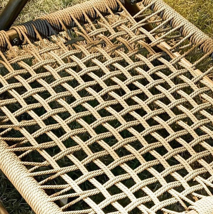 Traditional Chinese Square Carbon Steel Tempered Glass PE Rattan Table &amp; Chair Set Foldable Backrest For Outdoor Patio
