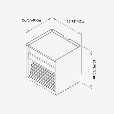 Table de nuit rectangulaire en bois nordique contemporain à 2 tiroirs pour chambre 