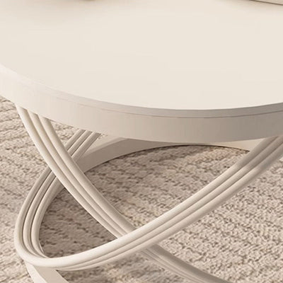 Table basse ronde contemporaine nordique en fer pour salon 