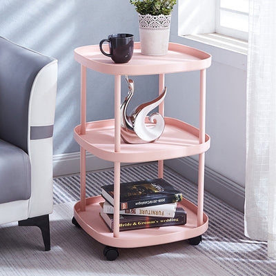 Modern Minimalist Rectangular PP Carbon Steel Side Table 2/3 Tier For Living Room