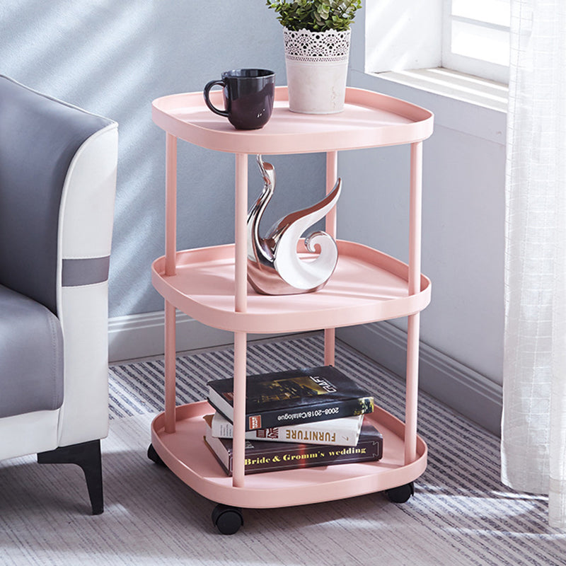 Modern Minimalist Rectangular PP Carbon Steel Side Table 2/3 Tier For Living Room