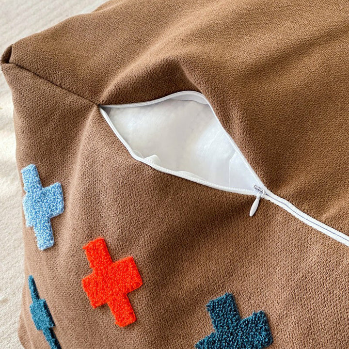 Zeitgenössischer Boho Quadratischer Polyester EPS Bunter Geometrischer Hocker für das Wohnzimmer 