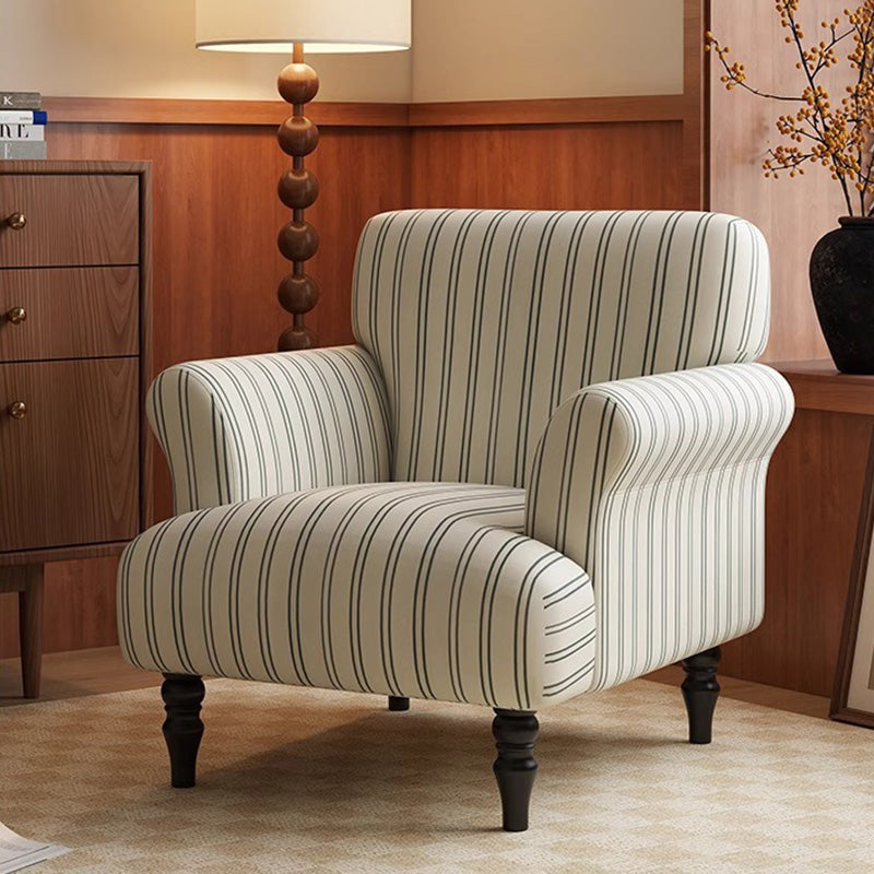Traditional French Rectangular Velvet Crinkled Woven Fabric Solid Wood Accent Chair Backrest Armrest For Living Room
