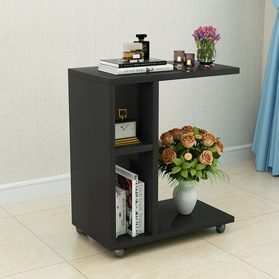 Modern Minimalist Rectangular Laminate End Table 3-Tier Movable For Living Room