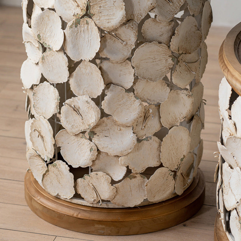 Moderner Art Deco runder Blütenblätter Holz-Eisen-Couchtisch 1-stufig für das Wohnzimmer 
