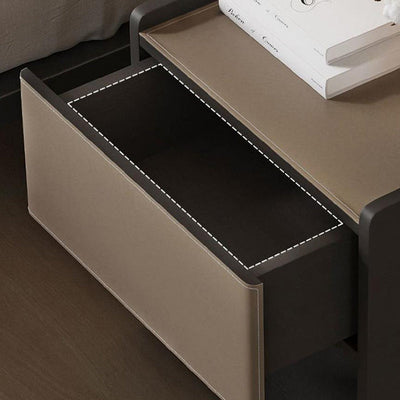 Traditioneller europäischer rechteckiger Holztisch aus Leder mit 1 Schublade für das Wohnzimmer 