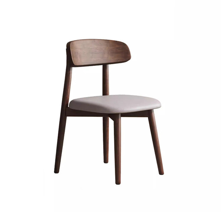 Traditional Vintage Square Rubberwood PU Leather Foam Sponge Armless Dining Chair For Dining Room